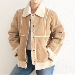 VTG WILSONS LEATHER Faux Fur Suede Sherpa Jacket